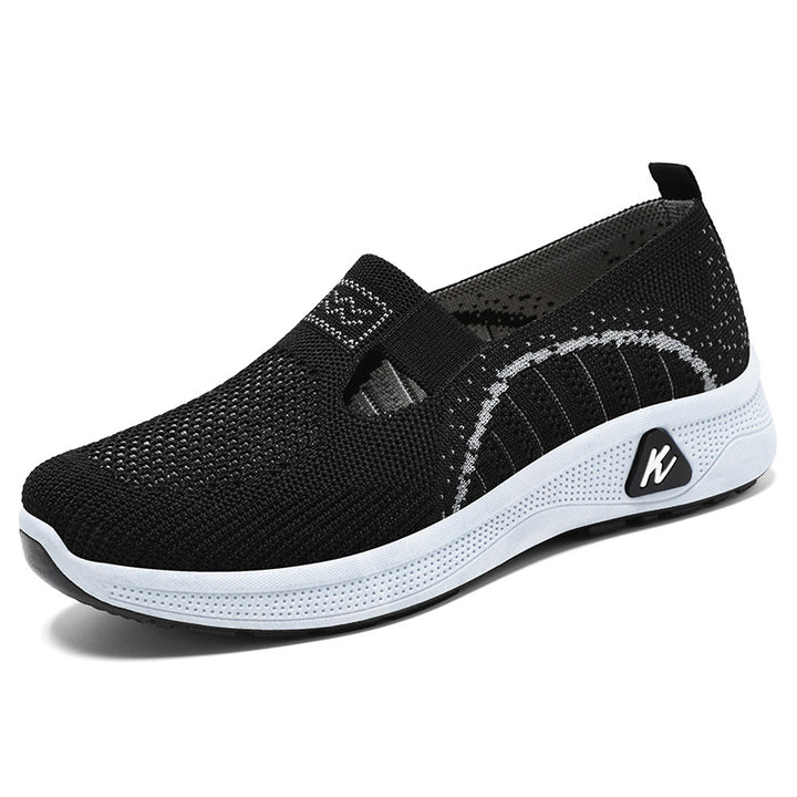 Dame Airy Slip-On Fitness Sneakers med åndbart strikovermateriale Stilla