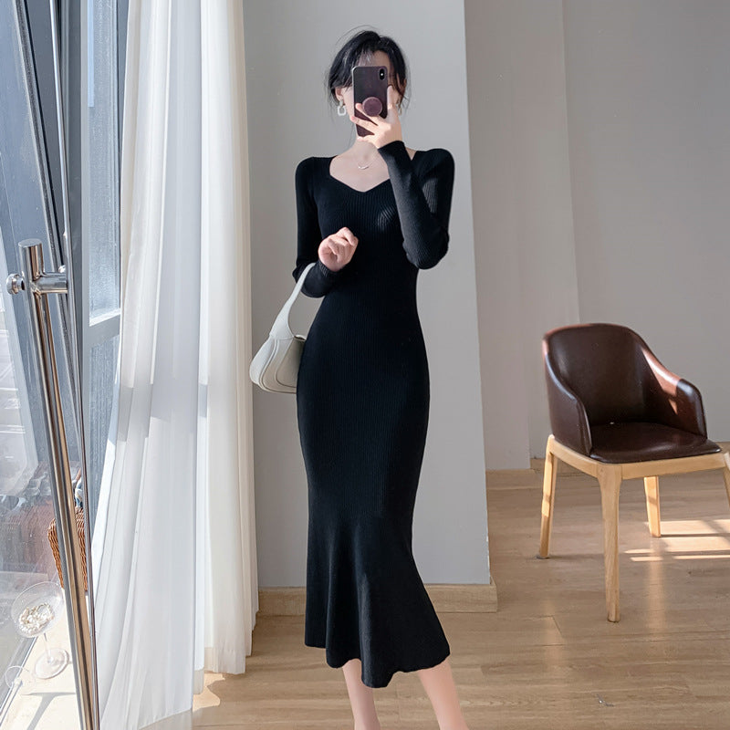 Damernes Flared Hem Ripp Midi Kjole Stilla