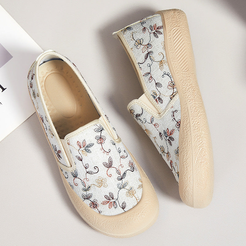 Dame Slip-On Fritidssko med blomsterdesign og skridsikker sål Stilla