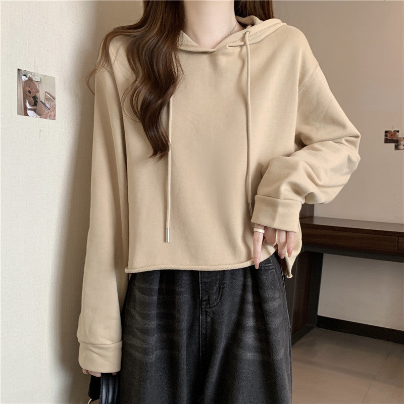 Femme Crop-Hoodie med justerbare snore Stilla