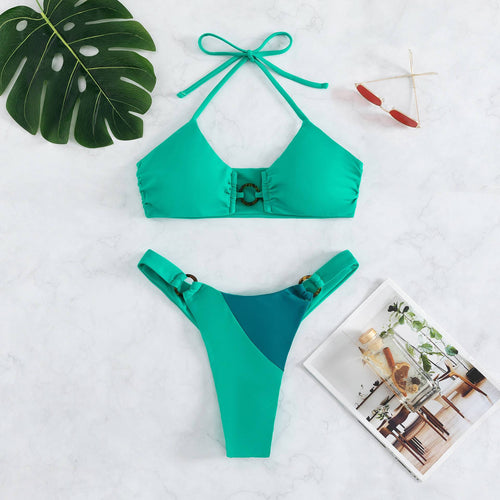 Dame Bikini-sæt med elegant ringdetalje og justerbart strop-system Stilla