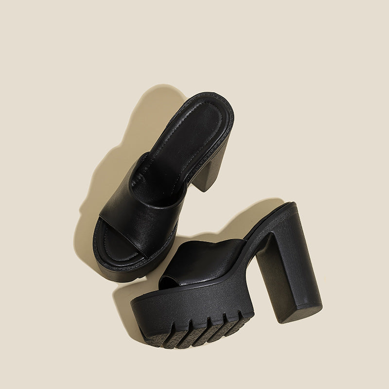 Dame komfortable plateau-sandaler med bred remdesign Stilla