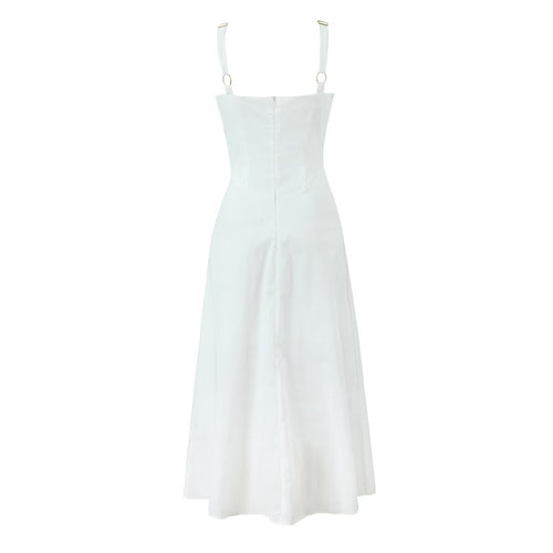 Dame elegant maxikjole med flot snøre detalje og figursyet design Stilla