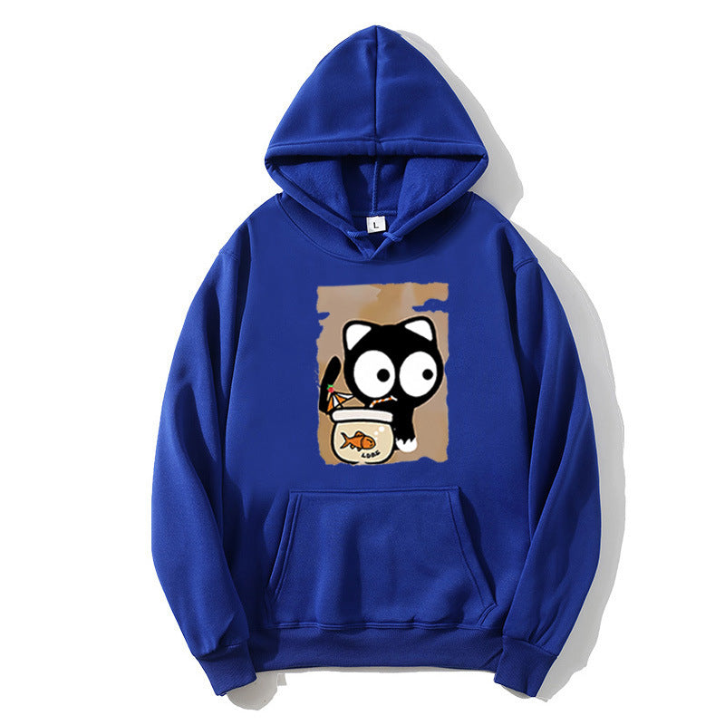 Kvinders hætte sweatshirt med sødt katte design Skovae