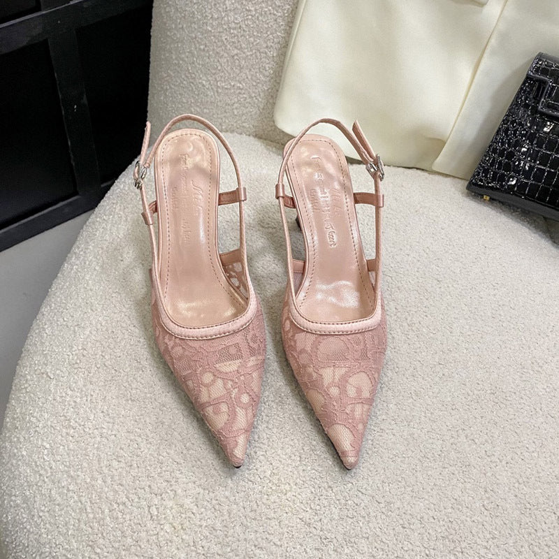 Dame Slingback Pumps med fint spidsemateriale og vidunderlige detaljer Stilla