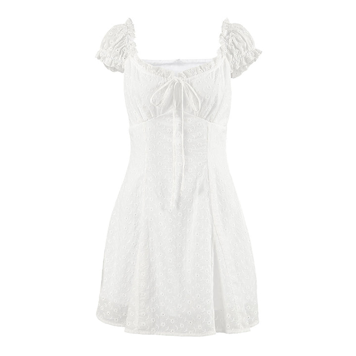 Dame Sommerligt Minikjole med Ruffle-detaljer og justerbart stropdesign Stilla