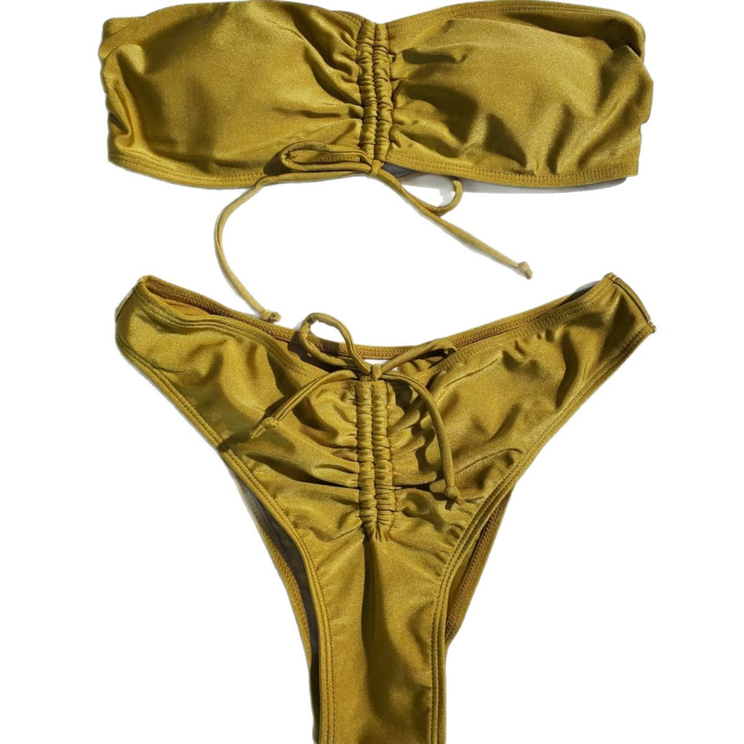 Dame Bandeau-bikini med justerbare flæser Skovae