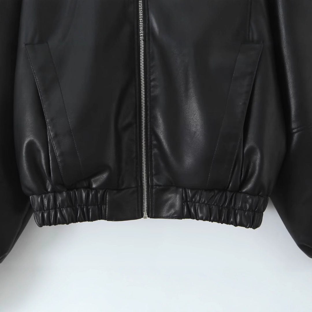 Kvinders fashionable bikerjakke med elastiske manchetter Stilla