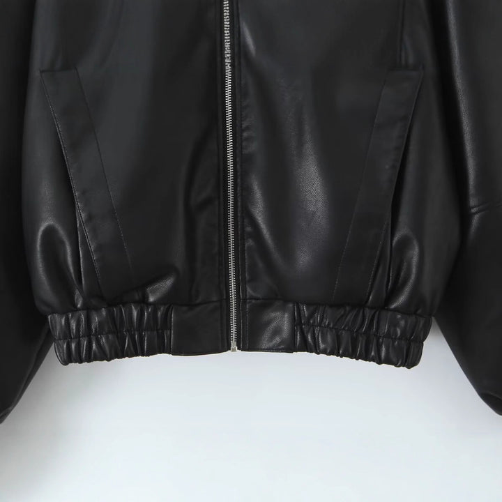 Kvinders fashionable bikerjakke med elastiske manchetter Stilla
