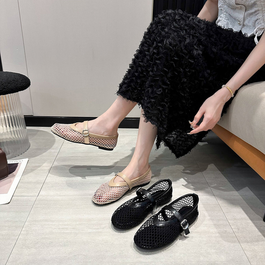 Dame komfortable net-slippers med justerbar rem og skridsikker sål Stilla