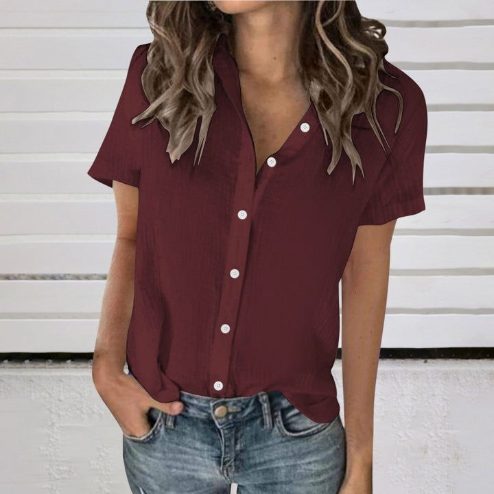 Dame kortærmet bluse i minimalistisk stil Stilla