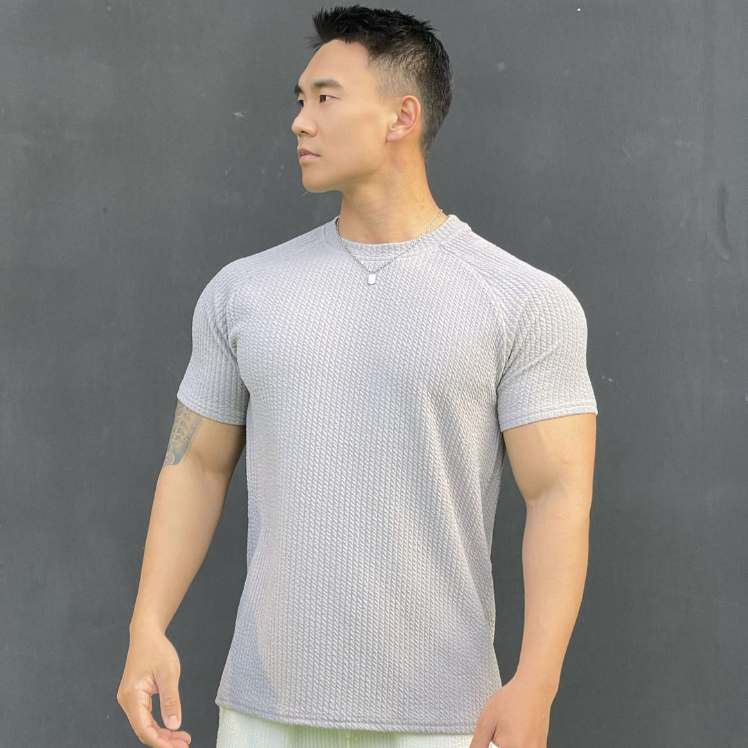 Herre Åndbart Fitness T-shirt med struktureret overflade Stilla