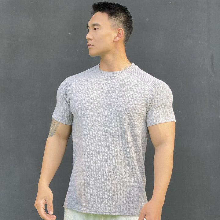 Herre Åndbart Fitness T-shirt med struktureret overflade Stilla