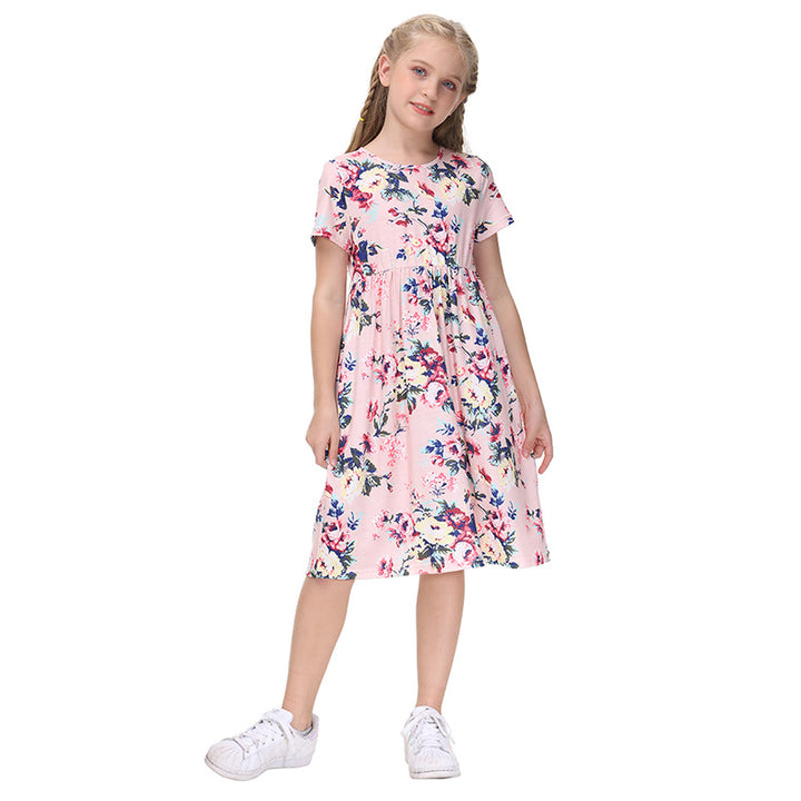 Dame fritidskjole med blomstret design og blødt jersey-materiale Stilla