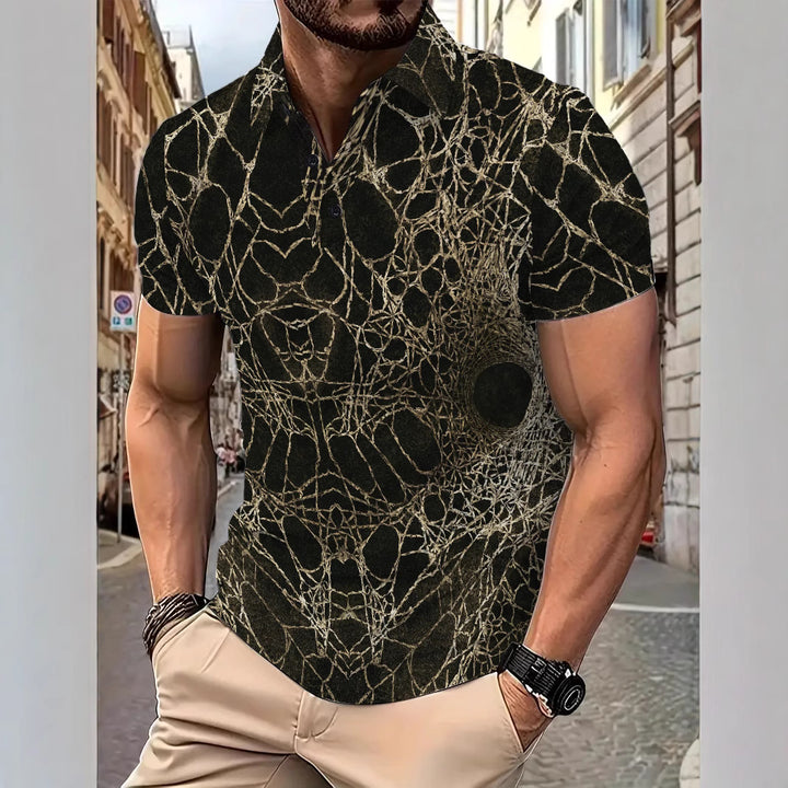 Herrer Poloshirt med unikt grafisk design og åndbare egenskaber Stilla