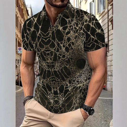 Herrer Poloshirt med unikt grafisk design og åndbare egenskaber Stilla