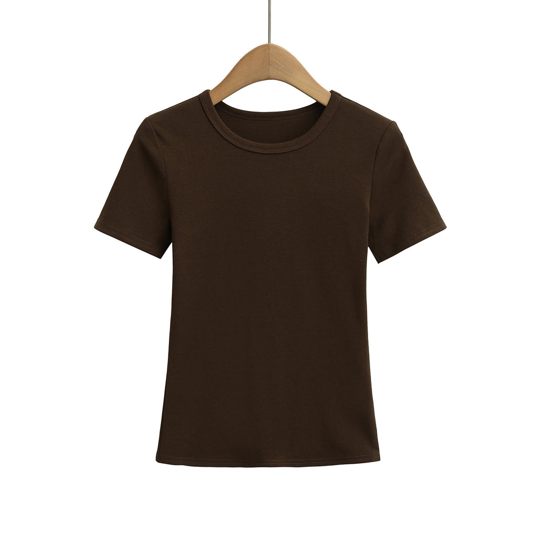 Dame Basic T-shirt lavet af åndbart bomuldsblandingsmateriale Stilla