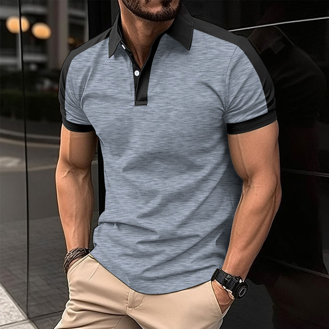 Herrer sporty kortærmet polo med åndbare indsatser og moderne ståkrave Stilla