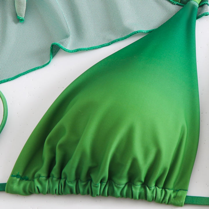 Femme Trekantet Bikini-sæt med dybt binding top Stilla