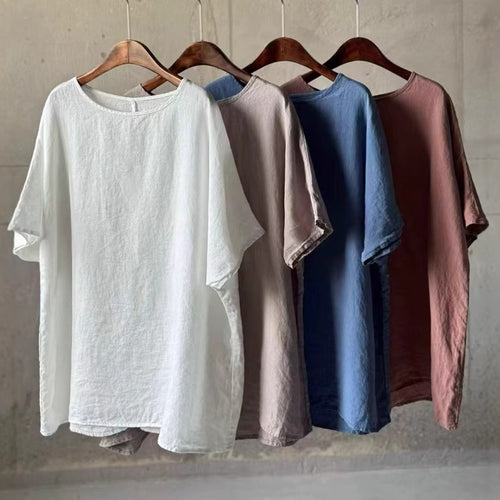 Dame Relaxed Fit Linned Tunika Top Stilla