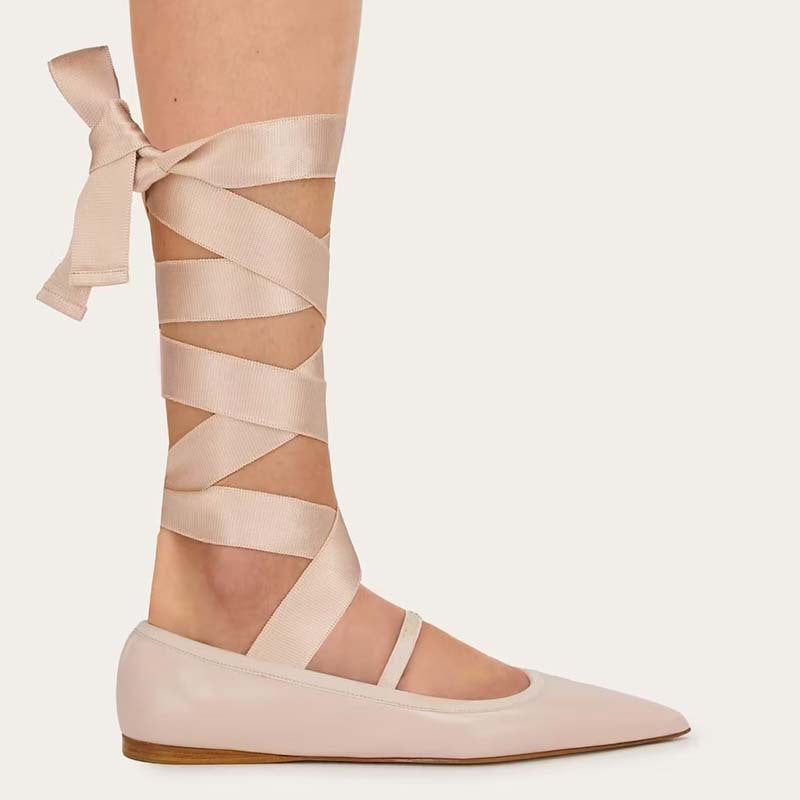 Femme Elegante Snørebånd-Ballerinaer Stilla