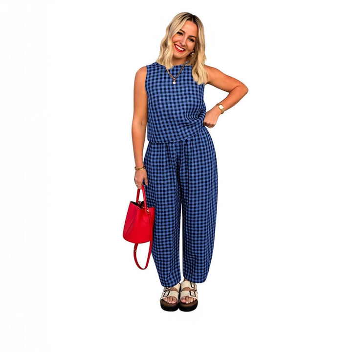 Dame jumpsuit med ternet mønster og afslappet pasform Stilla
