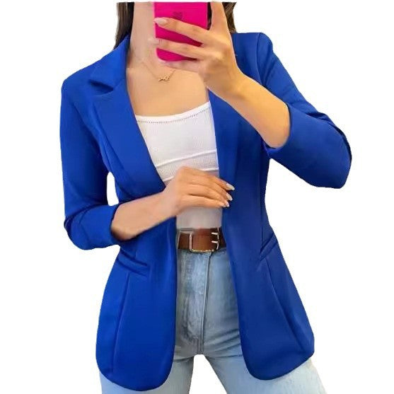 Dame elegant, tætsiddende blazer med struktureret stof Stilla