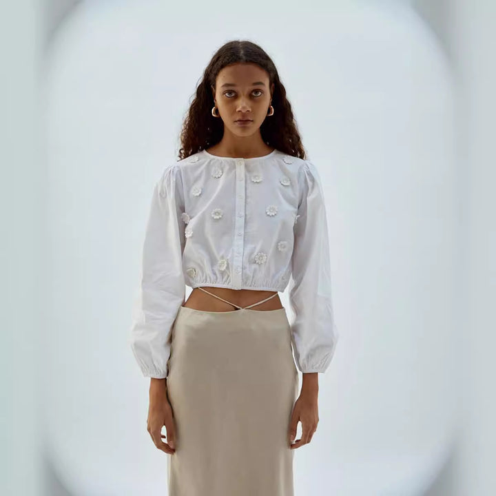 Dame Midi-nederdel med innovativt indpakningsdesign og feminine detaljer Stilla