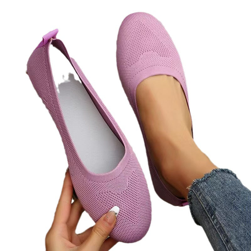 Dame Ballerinas lavet af åndbart strikmateriale Stilla