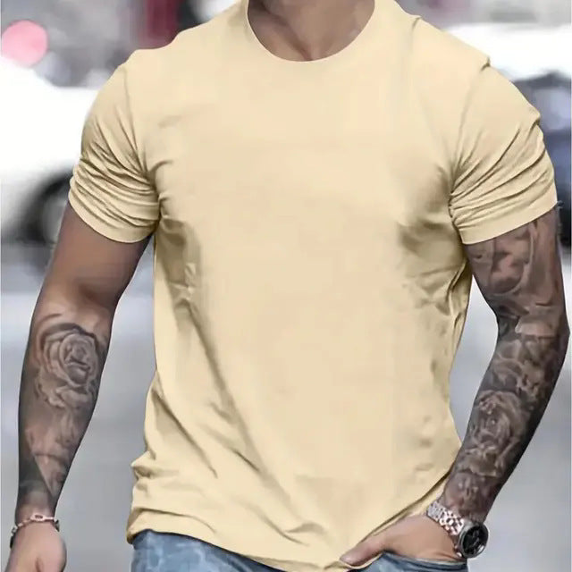 Herrer Basic Rundhals T-Shirt lavet af åndbart materiale Stilla