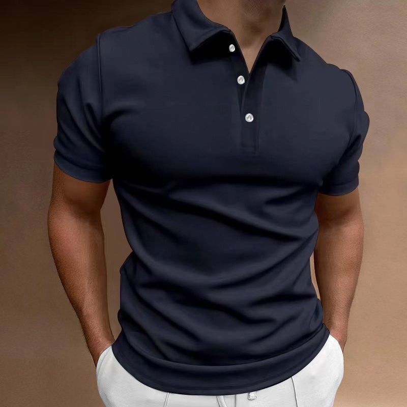 Herrer nan slank skåret stretch-polo med kentkrave og elastisk kant Skovae