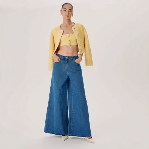 Dame løs pasform jeans med høj talje og elegant silhuet Skovae
