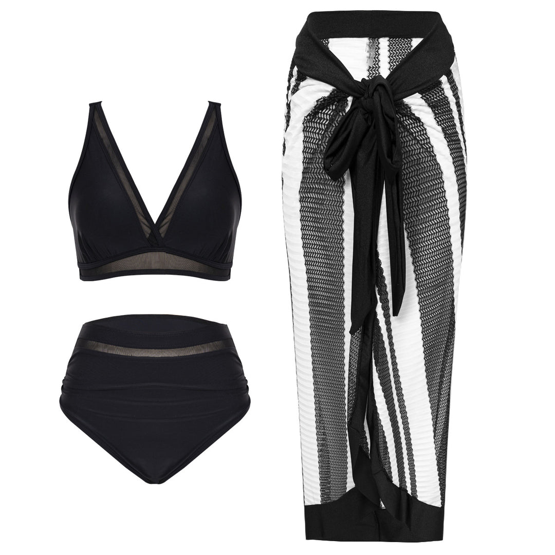Dame Bikini-sæt med elegant mesh-detalje og høj talje Stilla