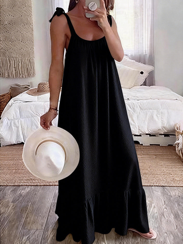 Dame maxikjole med strapless design Skovae