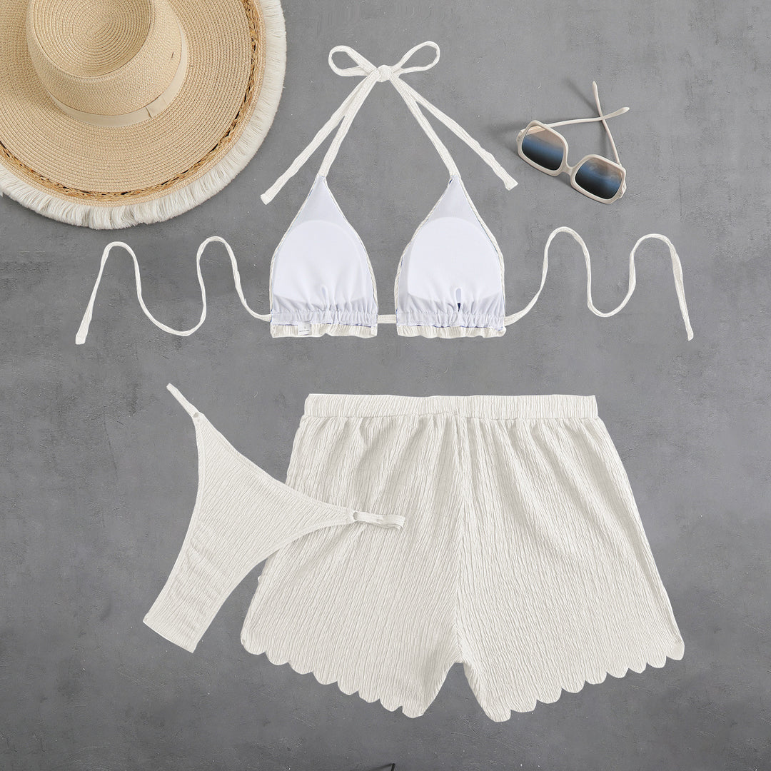 Dame Ribbet Halter Bikini Sæt Stilla