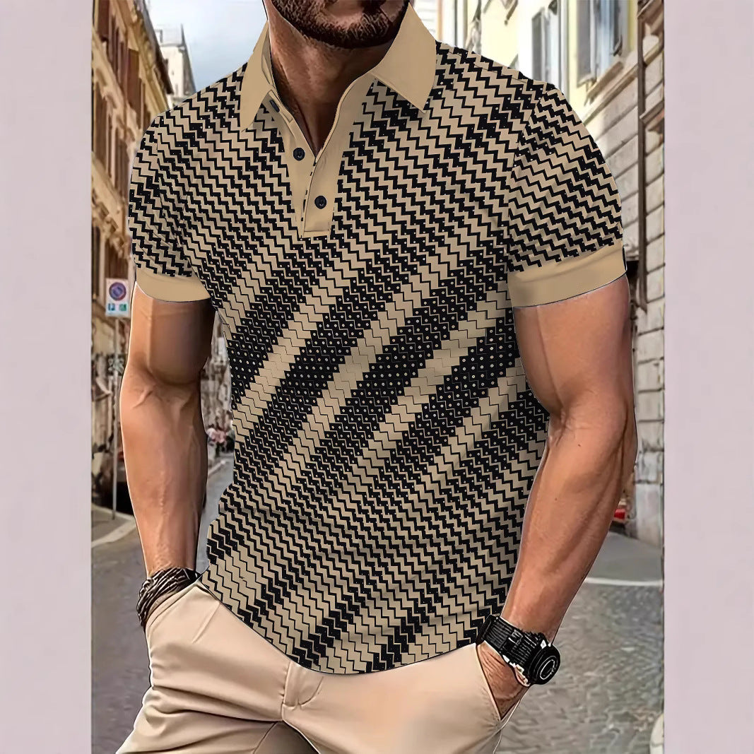 Herre Poloshirt med innovativt zigzagdesign og åndbare egenskaber Stilla