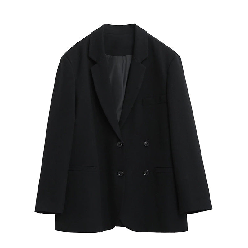 Dame elegant oversized Blazer med dobbelt knaplukning og struktureret design Stilla