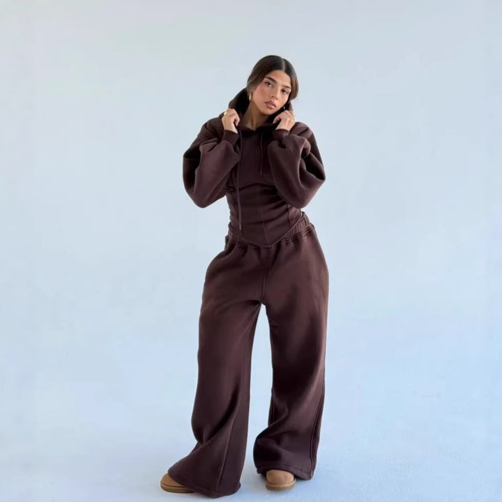 Kvinders casual oversized hoodie med flatterende pasform og bred talje Skovae