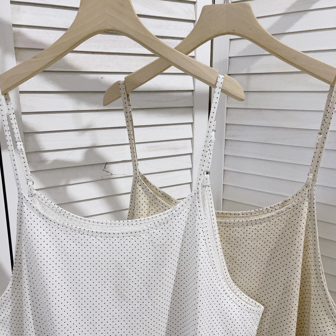 Femme Polka Dot Rynket Kant Tunika Top Stilla