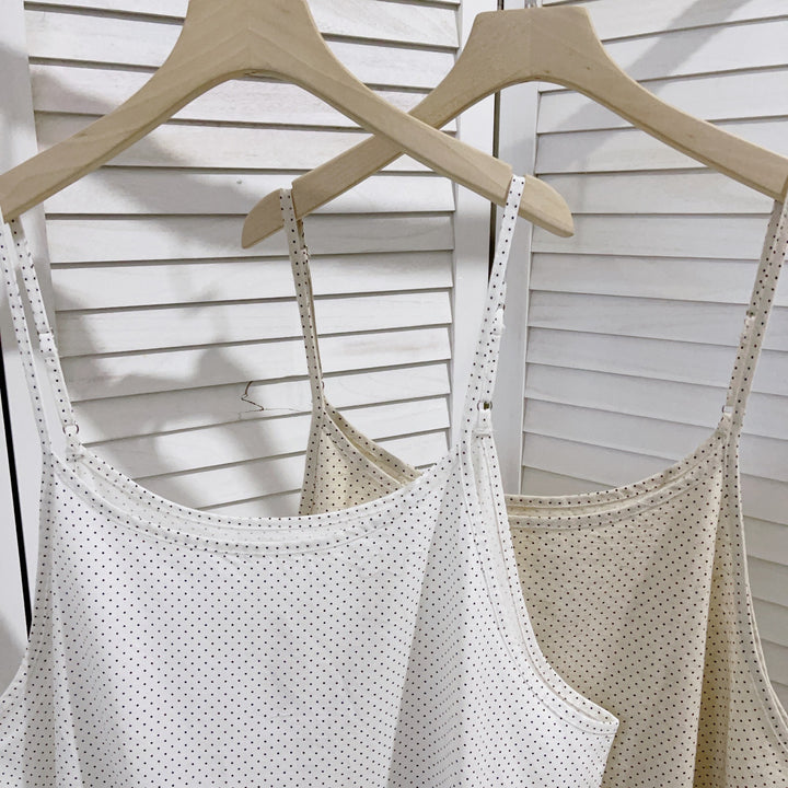 Femme Polka Dot Rynket Kant Tunika Top Stilla