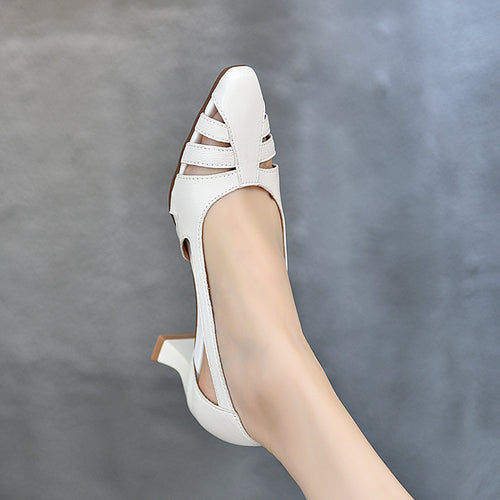 Dame elegante Sling-Pumps med moderne remdesign og komfortabel blokhælhøjde Stilla