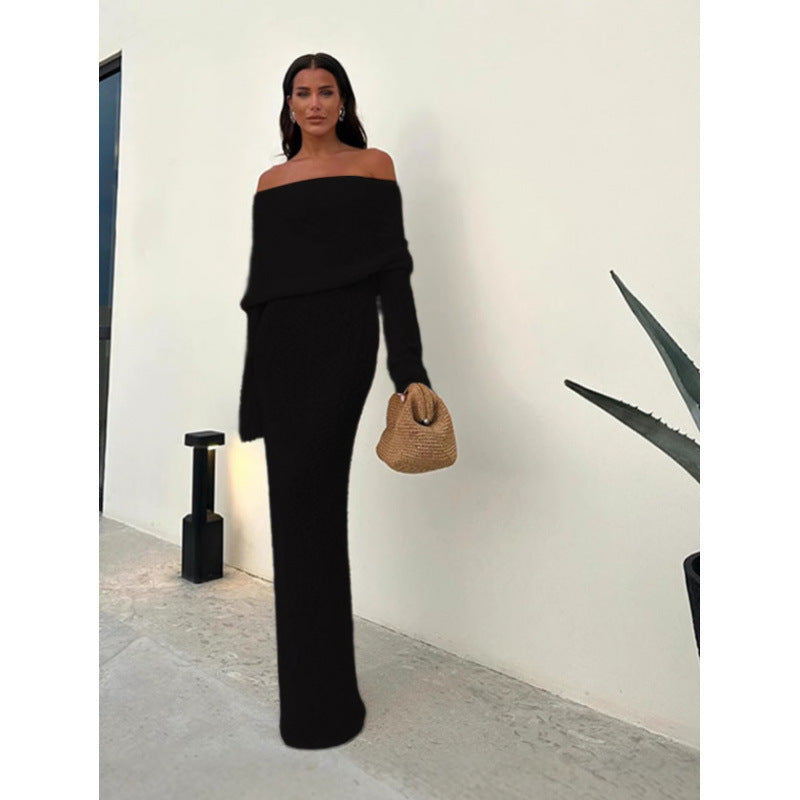 Damer Off-Shoulder Pullover Kjole Stilla
