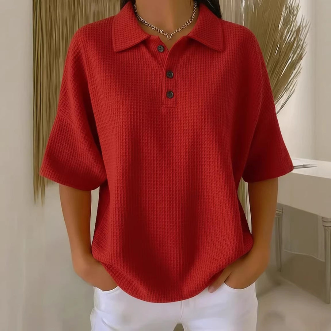 Dame sporty polo shirt made of waffle piqué Skovae