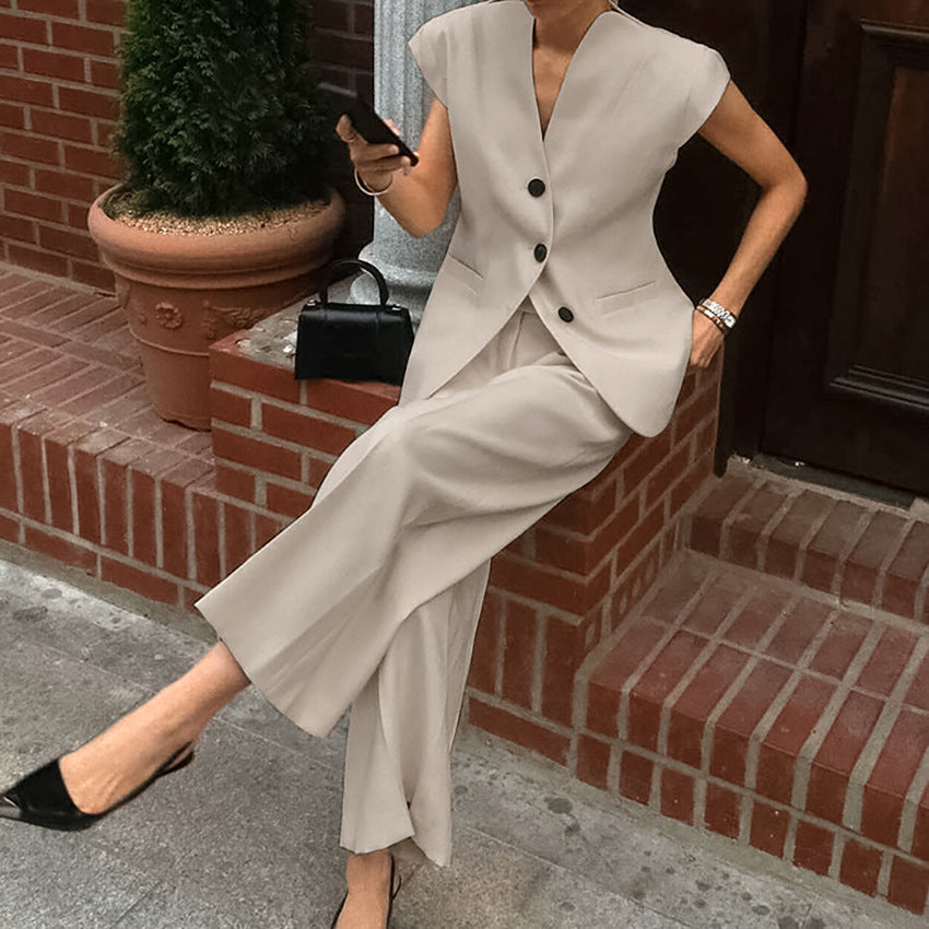 Dame blazer med vidde ben og elegant snit Stilla