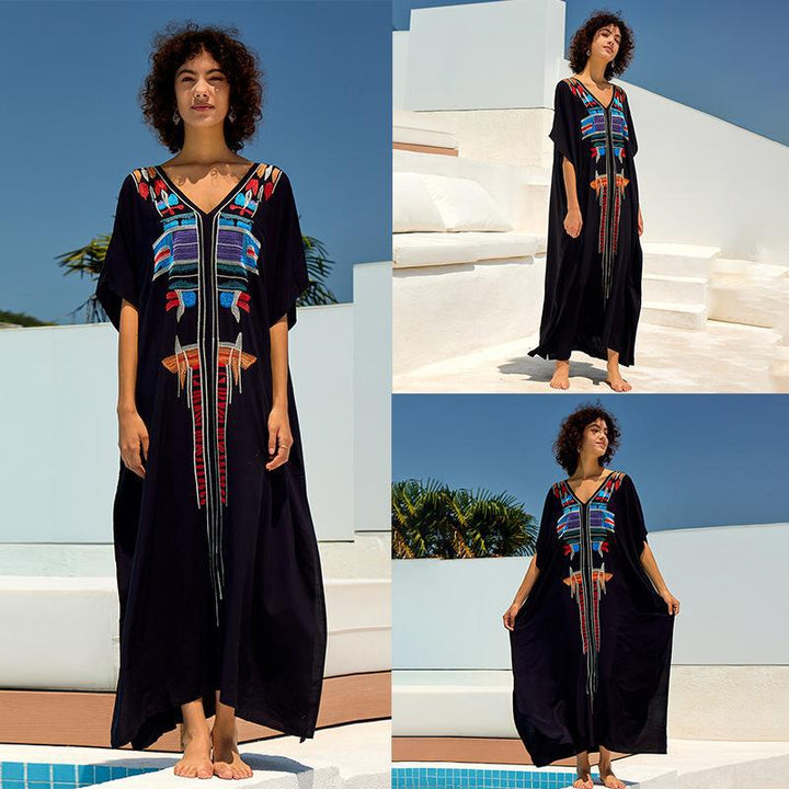 Dame kaftan med kunstnerisk farvesyning Stilla