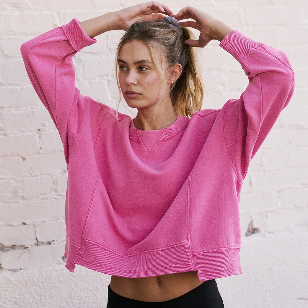 Dame afslappet sweatshirts med cropped snit og bløde manchetter Stilla