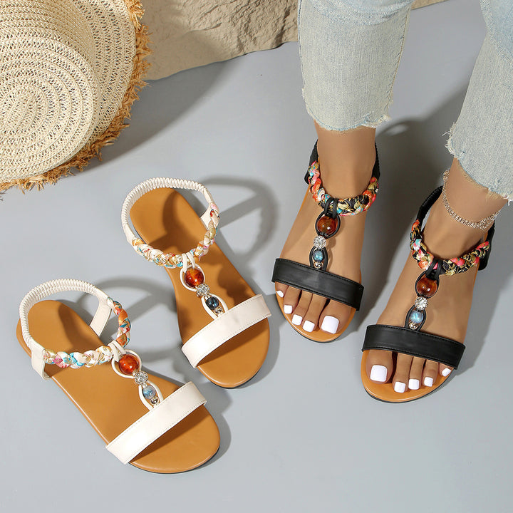 Dame toe-sandaler med kunstnerisk flet-design og komfortabel sål Stilla