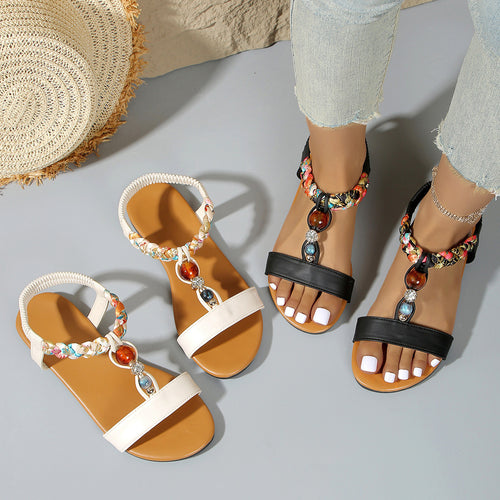 Dame toe-sandaler med kunstnerisk flet-design og komfortabel sål Stilla