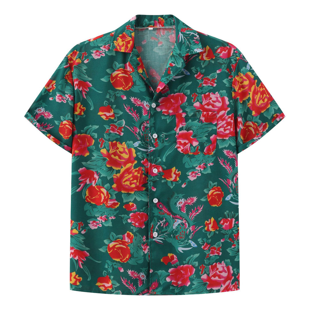 Dame sommerligt kortærmet skjorte og shorts-sæt med blomsterdesign Stilla