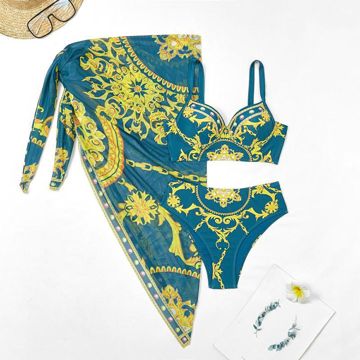 Dame Bikini-top med elegant polstret design og afslappet indpakningsskørt Stilla